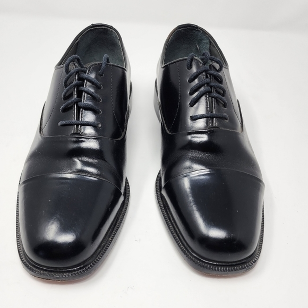 Florsheim Men's Black Leather Cap‎ Toe Oxfords 7.5 M Made In Brazil